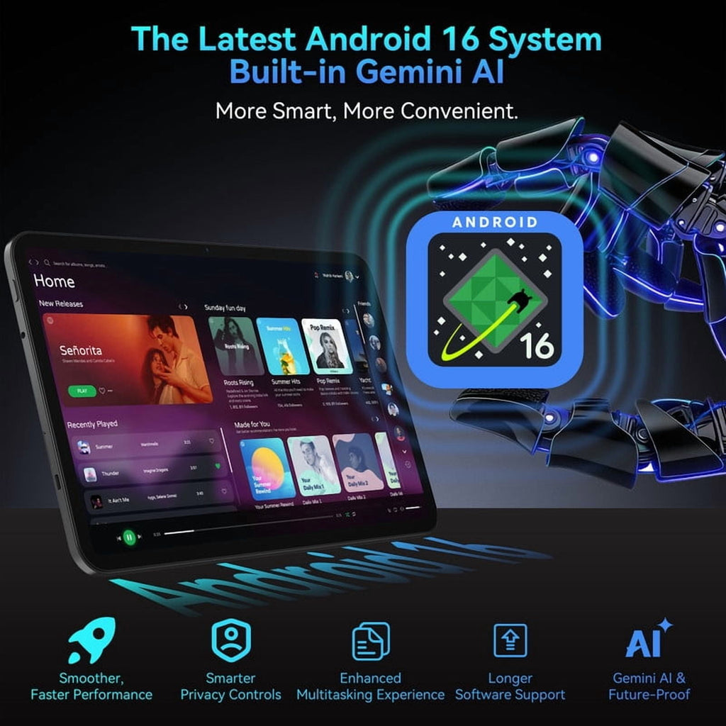 Blackview OSCAL 2026 13.4" AI Tablet, Android 16, 24GB RAM 256GB ROM, 1TB Expand, T7280 Octa-Core CPU, 8+16MP Camera, 8300mAh, 5G Wifi, Gemini Al Tablet with Keyboard, Mouse, Black
