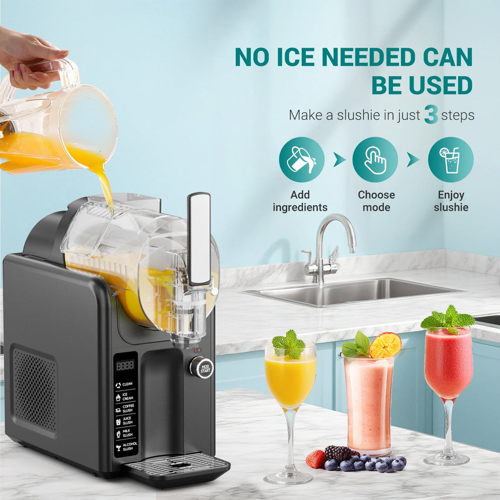 Ecojoy 88 oz Slushie Machine for Home - Frozen Drink Maker with Auto-Fresh Keep, Smart Display & Self-Cleaning - Perfect for Margaritas, Frappés, Milkshakes & More